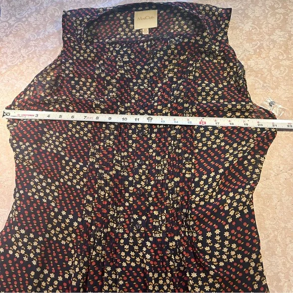 ModCloth ~ new ~ Sleeveless Retro Pleated Chiffon Fruit Floral Dress size 2X - Picture 13 of 16